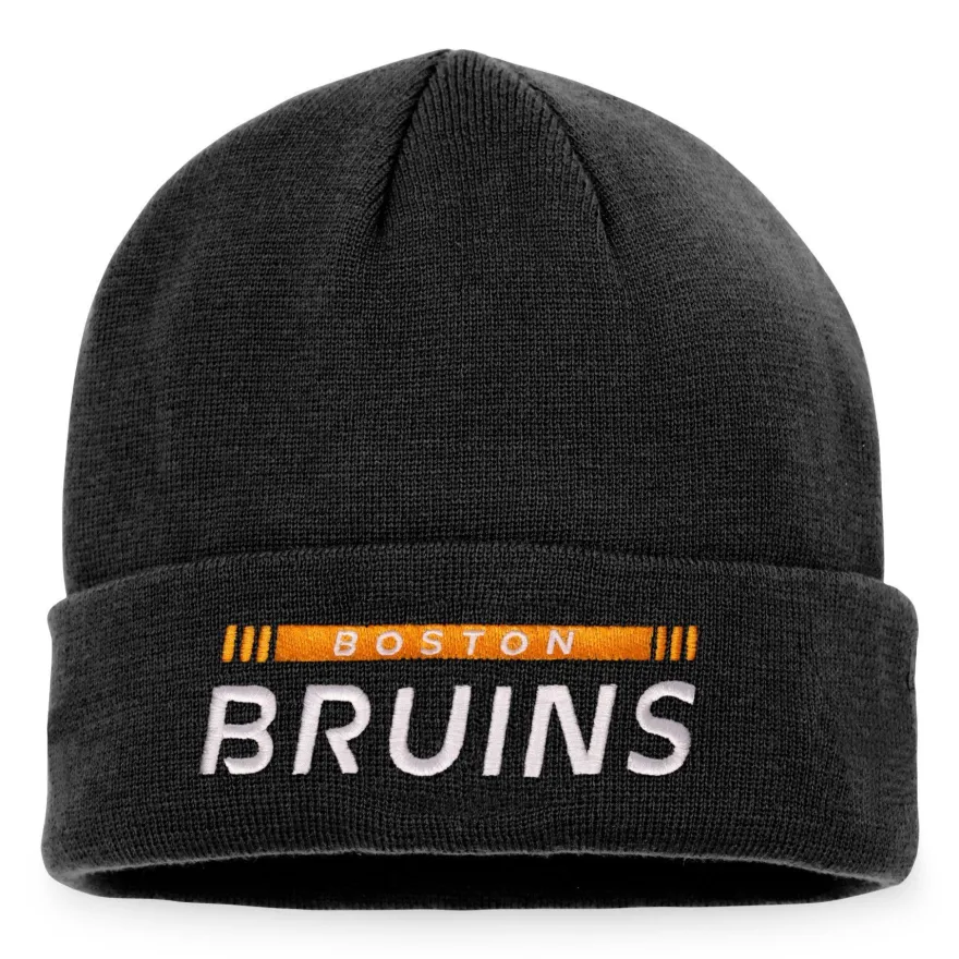NHL Boston Bruins Wollmütze Mütze Authentic Pro Game Train 726658063968