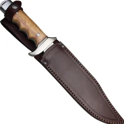 Nieto Bowiemesser Jagdmesser mit Olivenholzgriff inkl. Lederscheide Klinge 11 cm