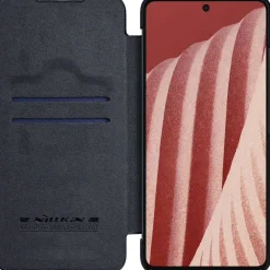 Nilkin ECHT LEDER Flip Klapp Handytasche mit Kameraschutz Handyhülle kompatibel mit