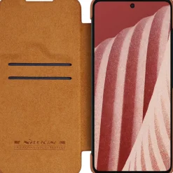 Nilkin ECHT LEDER Flip Klapp Handytasche mit Kameraschutz Handyhülle kompatibel mit