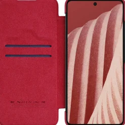 Nilkin ECHT LEDER Flip Klapp Handytasche mit Kameraschutz Handyhülle kompatibel mit