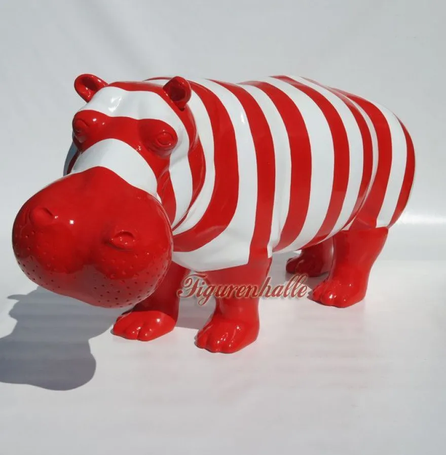 Nilpferd Flusspferd Figur Statue Aufstellfigur Deko Moderne Design Skulptur Garten ro