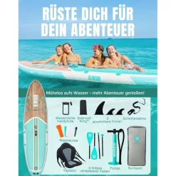Niphean Stand Up Paddle Board für Erwachsene, 320cm, 200kg Tragkraft, inkl