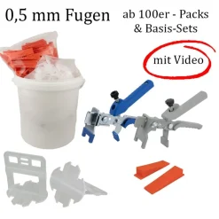 Nivelliersystem 0,5 mm Fugenbreite! Für eine Fliesenstärke von 3-12mm geeignet!