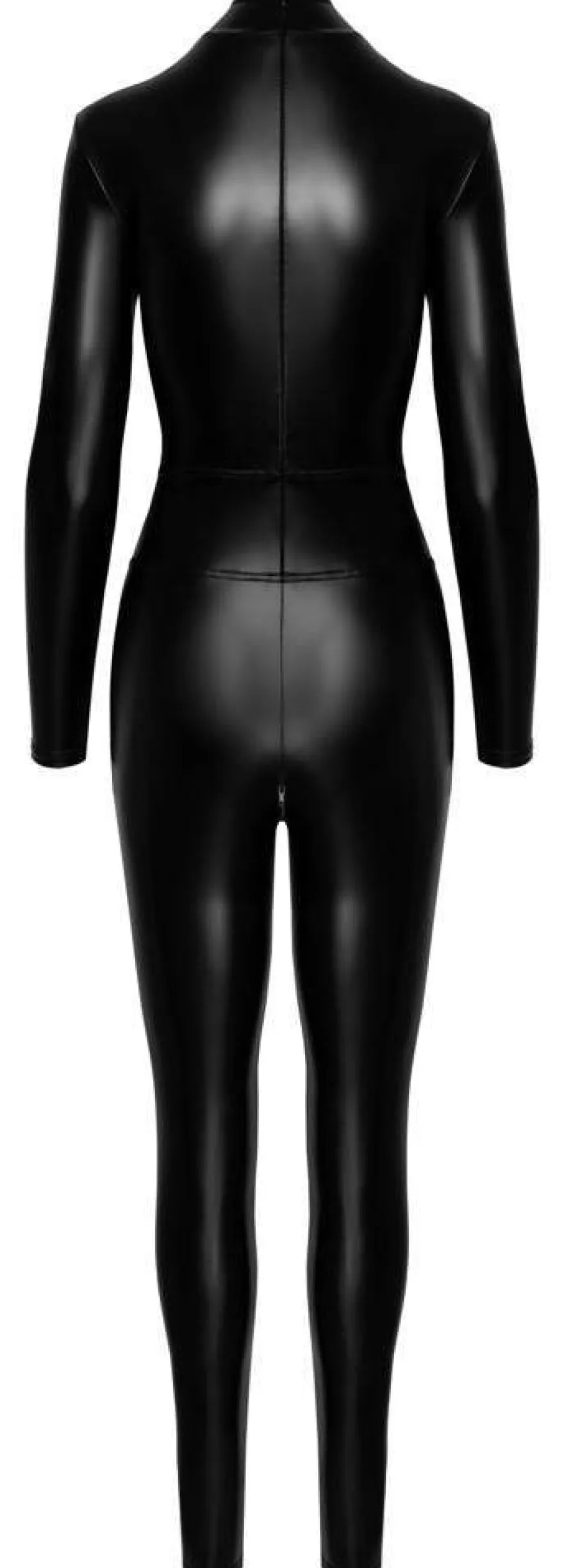 Noir Powerwetlook Overall mit Zips & Ring, Größe , Schwarz