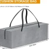 nomiou XXL Auflagentasche für Gartenpolster, wasserdicht, 130x40x55cm, 600D