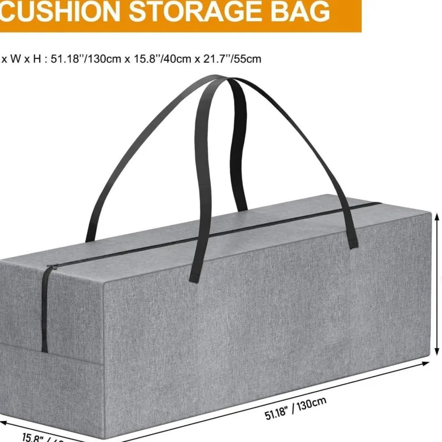 nomiou XXL Auflagentasche für Gartenpolster, wasserdicht, 130x40x55cm, 600D