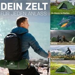 NORDBÄR® Zelt 3-4 Personen Zelt ultraleicht & wasserdicht