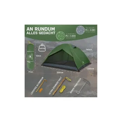 NORDBÄR® Zelt 3-4 Personen Zelt ultraleicht & wasserdicht