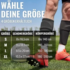 Northdeer Kinder & Herren Schienbeinschoner mit Stutzen inkl. optimierter