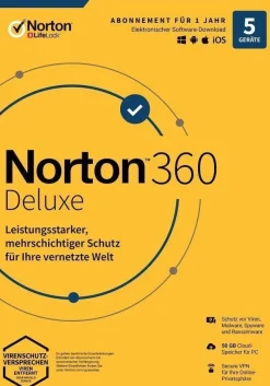 NORTON 360 DELUXE 2026 5 Geräte / 1 Jahr inkl. 50GB, KEIN ABO, Download