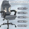 Nsmazxo Gaming Stuhl mit Fußstütze, ergonomisch, Kopfstütze & Lendenkissen