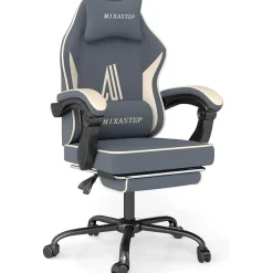 Nsmazxo Gaming Stuhl mit Fußstütze, ergonomisch, Kopfstütze & Lendenkissen
