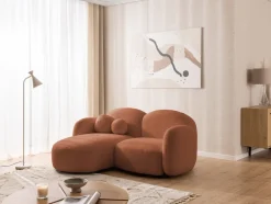 Nuvola - Moderne Ecksofa L-Form aus Bouclé-Stoff mit abgerundetem Design