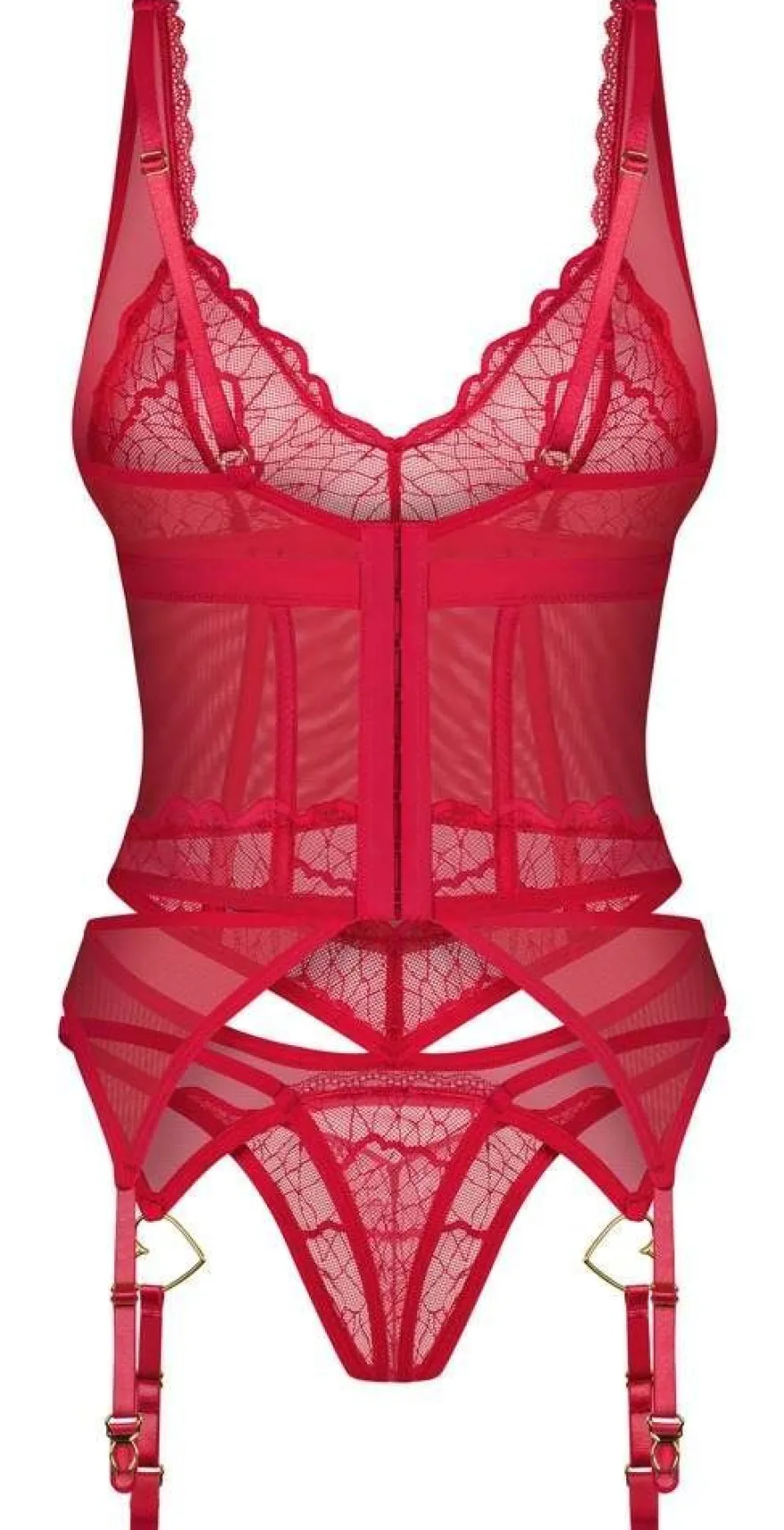 Obsessive Cupide Desir Strapshemd und String in Sinnlichem Rot