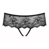 Obsessive Verführerische Spitzen-Panty mit offenem Schritt schwarz 2XL/3XL