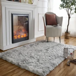 Obundi Flauschiger Rechteck Teppich für Wohnzimmer, Schlafzimmer, Kinderzimmer