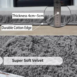 Obundi Shaggy Hochflor-Teppich Grau 120x160cm - Weich, Waschbar & Anti-Rutsch