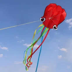 Octopus Kite for Girls and Boys with Kite Line Red