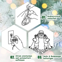10% off Gutschein 1024 200cm Aufblasbarer Weihnachtsmann Eisbär mit LED