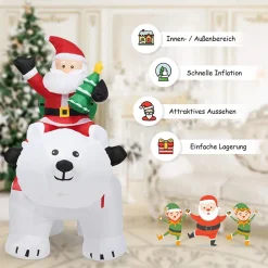 10% off Gutschein 1024 200cm Aufblasbarer Weihnachtsmann Eisbär mit LED