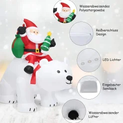 10% off Gutschein 1024 200cm Aufblasbarer Weihnachtsmann Eisbär mit LED