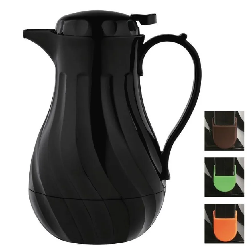 Olympia Swirl Isolierkanne Schwarz 2L