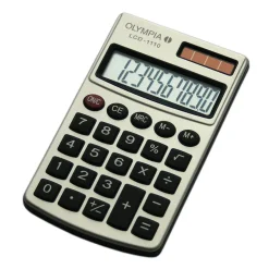 Olympia Taschenrechner LCD 1110 SR Silber, 10 Stellen, Solar/Batterie