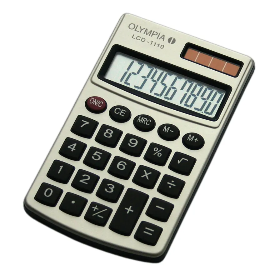 Olympia Taschenrechner LCD 1110 SR Silber, 10 Stellen, Solar/Batterie