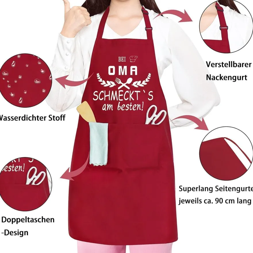 Oma Geschenk Schürze Lustig Damen Muttertag Weihnachten BBQ Kochschürze