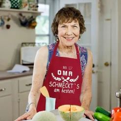 Oma Geschenk Schürze Lustig Damen Muttertag Weihnachten BBQ Kochschürze