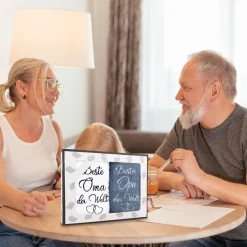 Oma Opa Handtuch Set 2 Stück 35 x 75 cm Geschenkbox Bestickte Geschenke