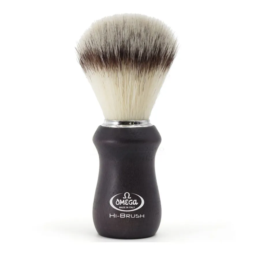 Omega Rasierpinsel 46833 Hi Brush mit schwarzem Holzgriff