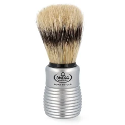 Omega Rasierpinsel reine Borste 81230 Chrom Griff inkl. Halter