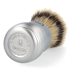 Omega Rasierpinsel reine Borste 81230 Chrom Griff inkl. Halter