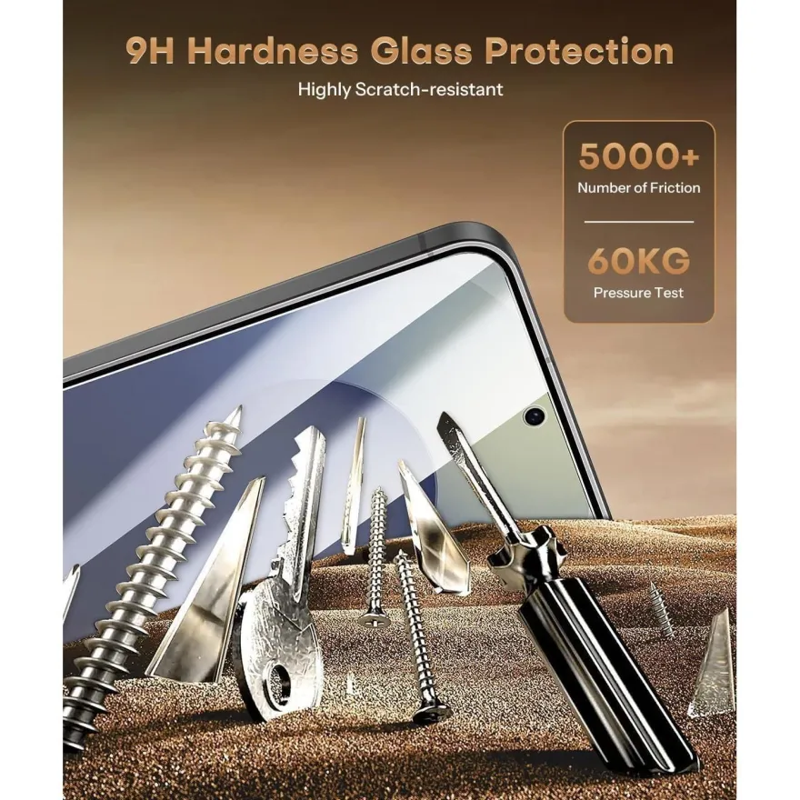 OMOTON Panzerglas für Samsung Galaxy S25 (6,2 Zoll) - 3 + 2 Stück, Kameraschutz