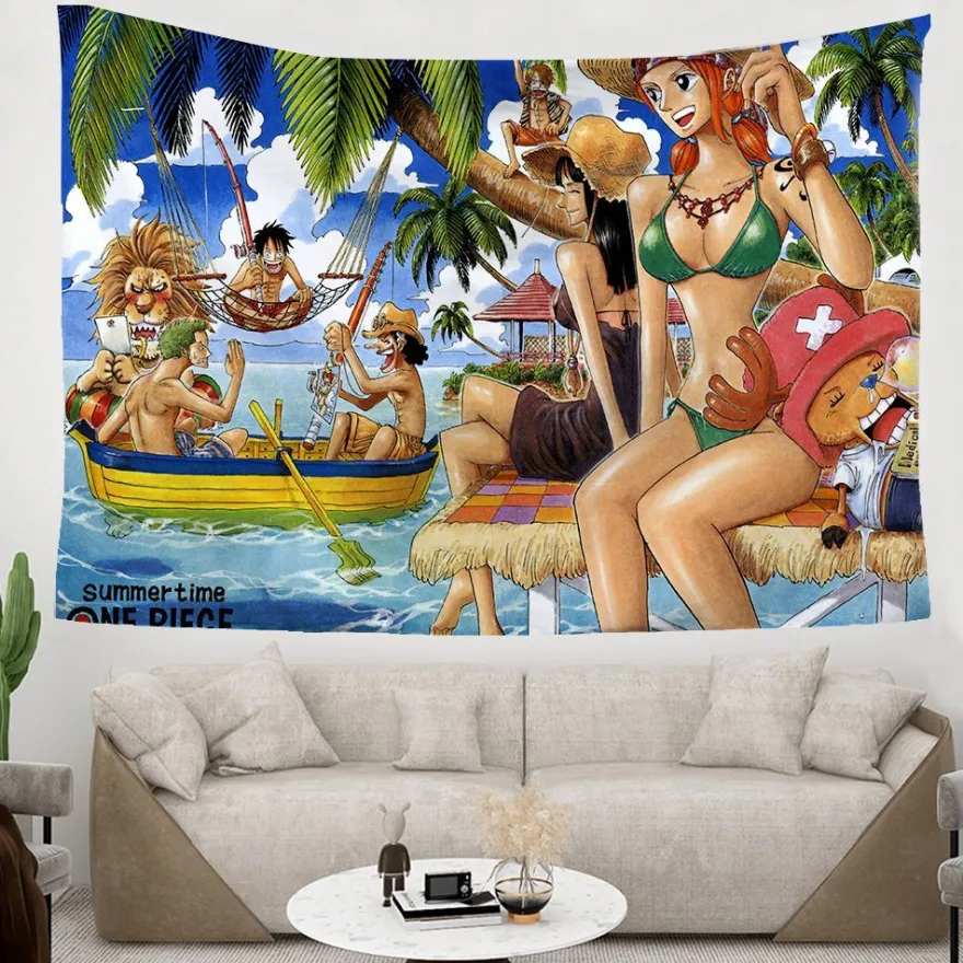 ONE PIECE Wandbehänge Nami Zoro Tapestry Hintergrund Tuch Schlafzimmer Wanddekoration