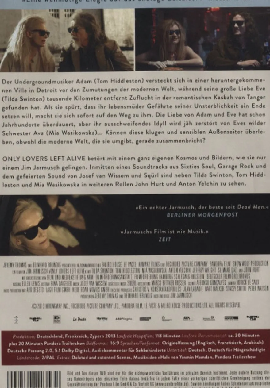Only Lovers Left Alive: - Pandora Film 6414353 - (DVD Video