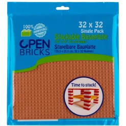 Open Bricks OB-P32LB - Stackable Baseplate 32 x 32 Noppen - Light Brown