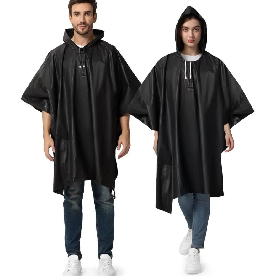 Opret Regenponcho Damen Herren Wasserdicht 2 Stück, Regencape Leicht
