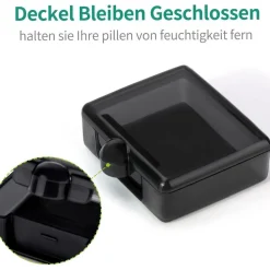 Opret 3 Stück Klein Tragbare Tablettenbox Tablettendose Vitamine Fischöl, chwarz