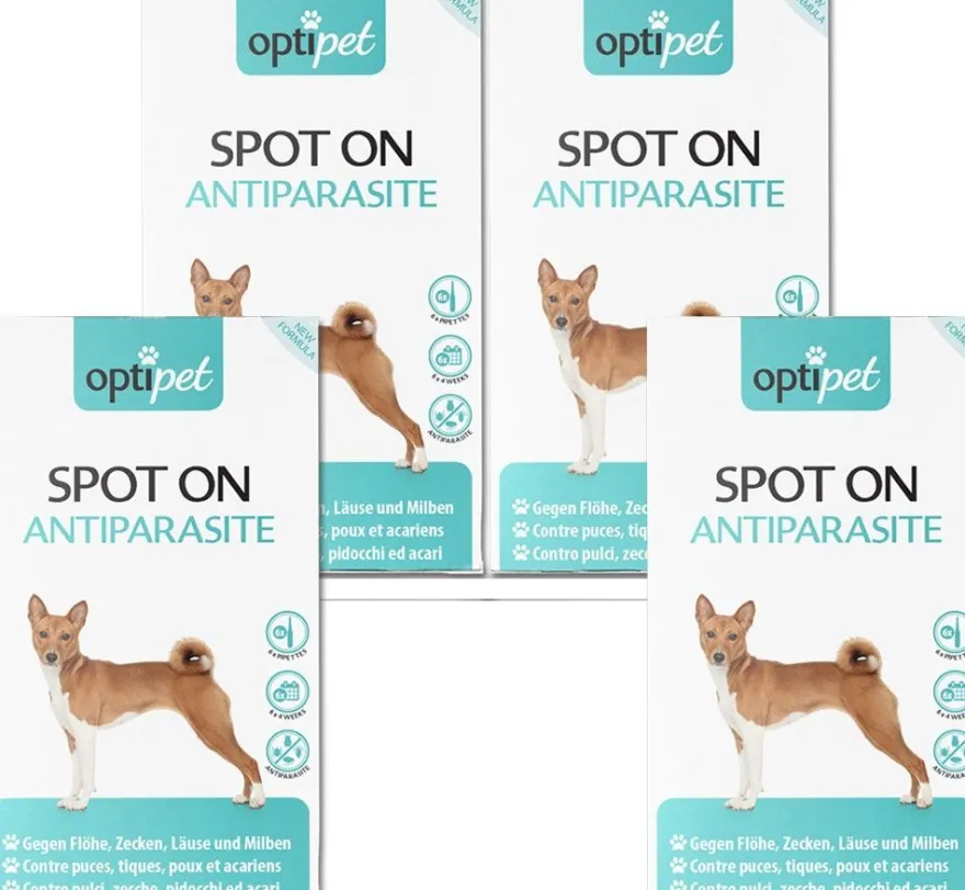 OptiPet Zecken- und Flohschutz 24x1,5ml Spot-On Hund Schutz gegen Parasiten, Milben