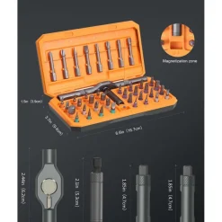 OQIMAX 42-in-1 Magnetischer Schraubendreher Set mit Ratschenmechanismus, 40