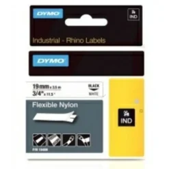 Original Dymo S0718120 18759 18489 Etiketten schwarz auf weiß 19mm x 35m