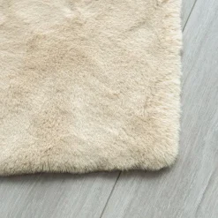 Orinova Kunstfell Teppich Beige 150x215 cm - Flauschig, Kuschelig, Waschbar für