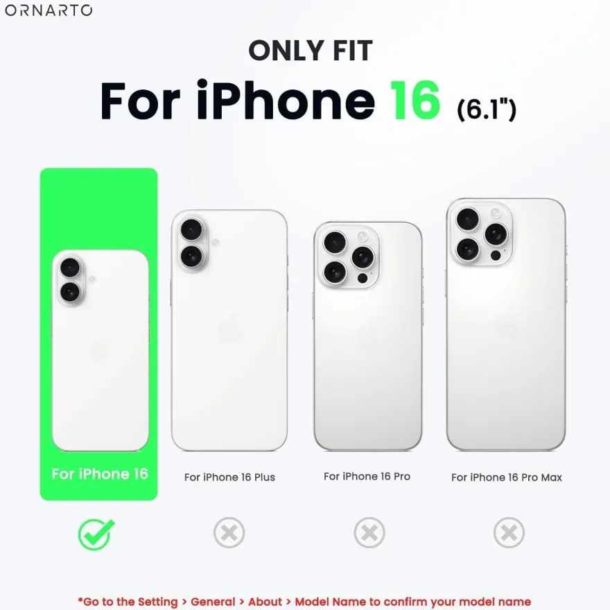 Ornarto iPhone 16 Hülle Silikon 6,1 Zoll Flüssigsilikon Kratzfeste Stoßfeste