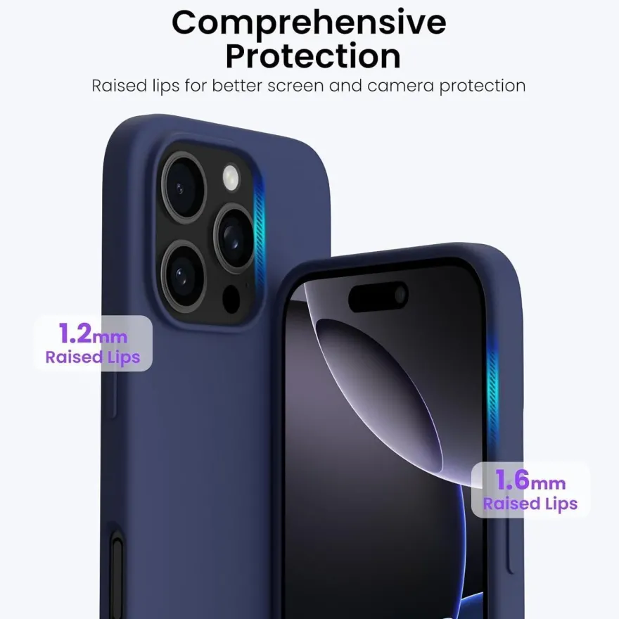 Ornarto iPhone 16 Pro Hülle Silikon 6,3 Zoll flüssiges Silikon Piniengrün
