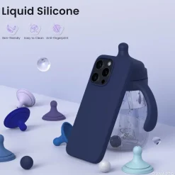 Ornarto iPhone 16 Pro Hülle Silikon 6,3 Zoll flüssiges Silikon Piniengrün