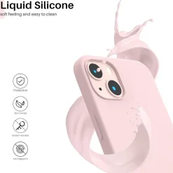 Ornarto iPhone 13 6,1 Silikon Case Hülle Ultra Dünn Schutz Flüssig Kaltes Grau