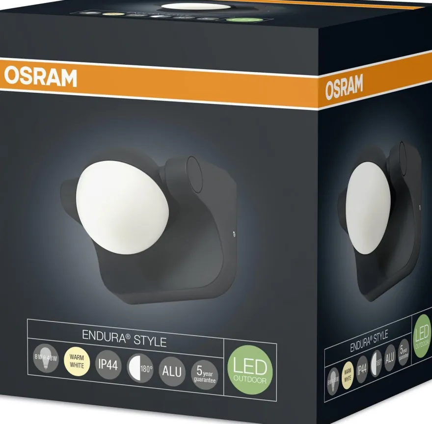 Osram LED Außenleuchte schwarz Endura Style verstellbar IP44 EEK: G(Spketrum A-G)